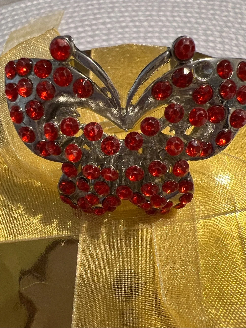 Red Crystal Butterfly Ring - Women Jewelry